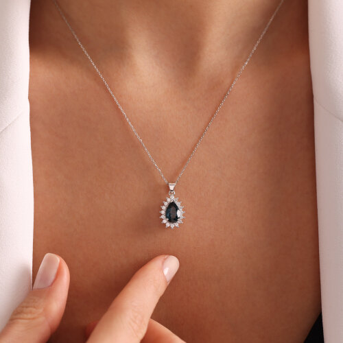 koyu samla taş kolye - 2