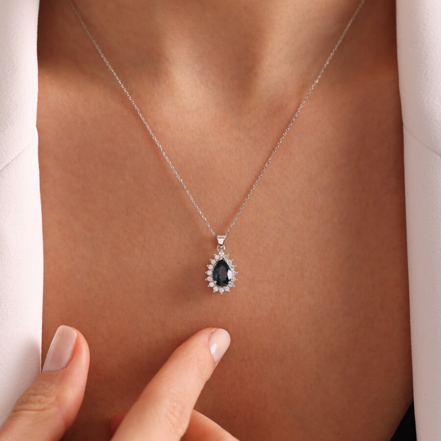 koyu samla taş kolye - 2