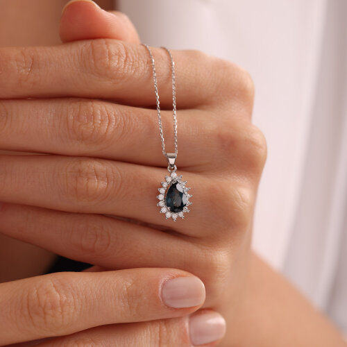 koyu samla taş kolye - 3