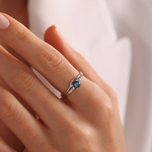 mavi mini taşlı y - 