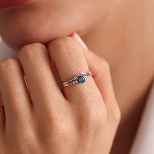 mavi mini taşlı y - 2