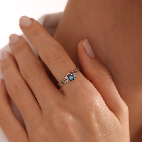 mavi mini taşlı y - 3